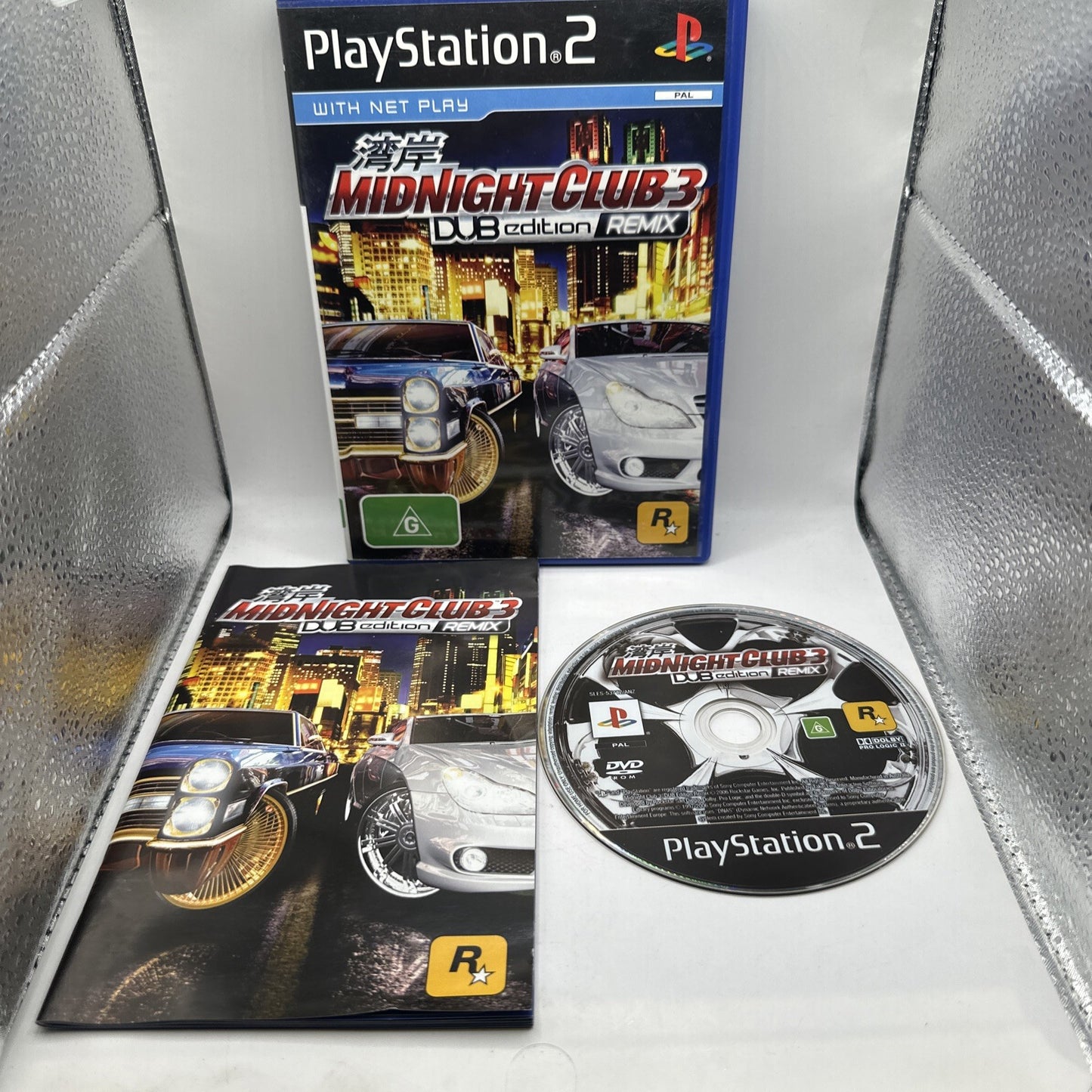 Midnight Club 3 Dub Edition Remix • PlayStation 2 PS2 Game + Manual • Car Racing