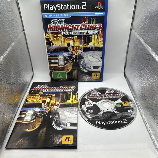 Midnight Club 3 Dub Edition Remix • PlayStation 2 PS2 Game + Manual • Car Racing