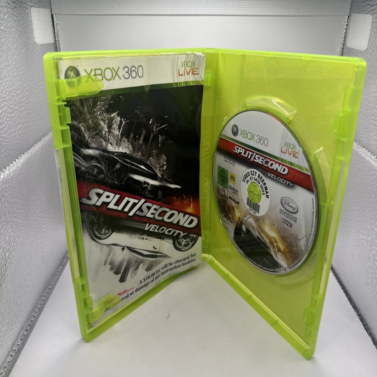 Split/Second Velocity • Xbox 360 Game + Manual (2010) PAL AUS Disney • Ex-Rental