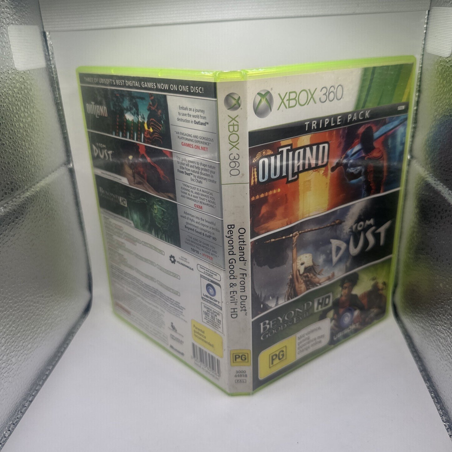 Triple Pack: Outland, From Dust, Beyond Good & Evil HD • Xbox 360 CIB • PAL AUS