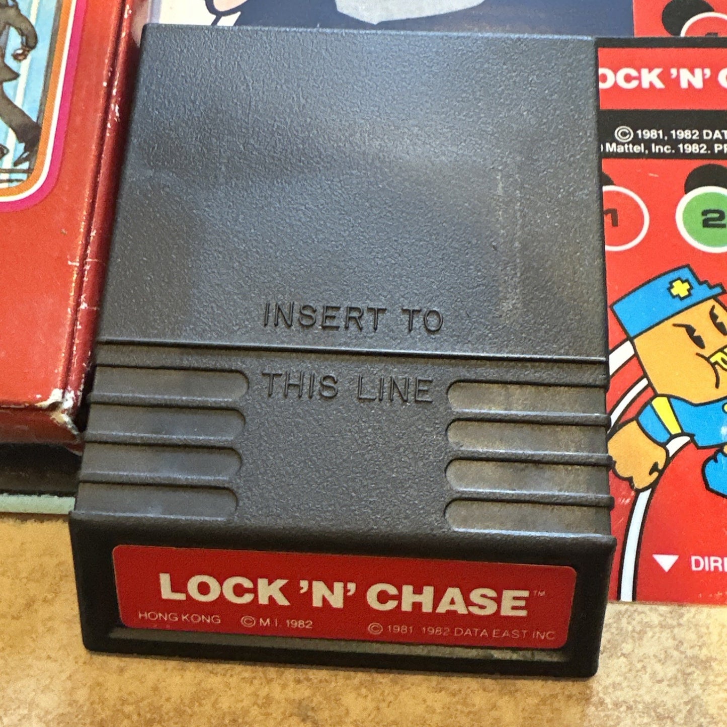 Lock N Chase • Mattel Intellivision Game In Box + Manual & Overlays (1982) Boxed