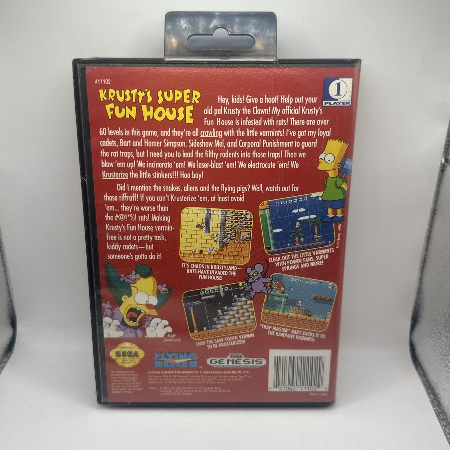 Krusty’s Super Fun House • SEGA Genesis/Mega Drive Game (1992) Acclaim Simpsons