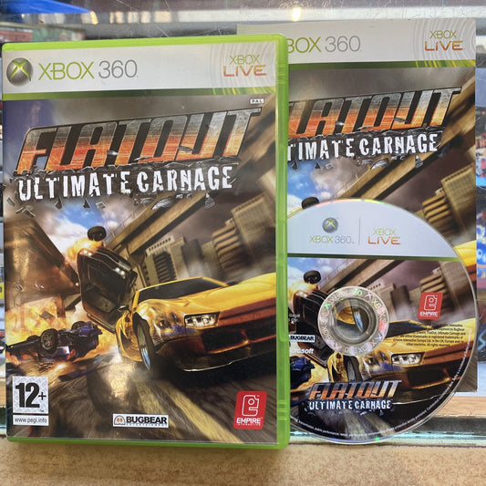 Flatlout Ultimate Carnage Xbox 360 Game + Manual (2007) PAL Read Description