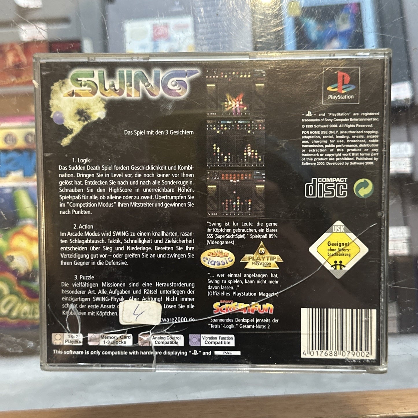 SWING: TOTAL MIND CONTROL • PlayStation 1 PS1 Game + Manual (1999) PAL