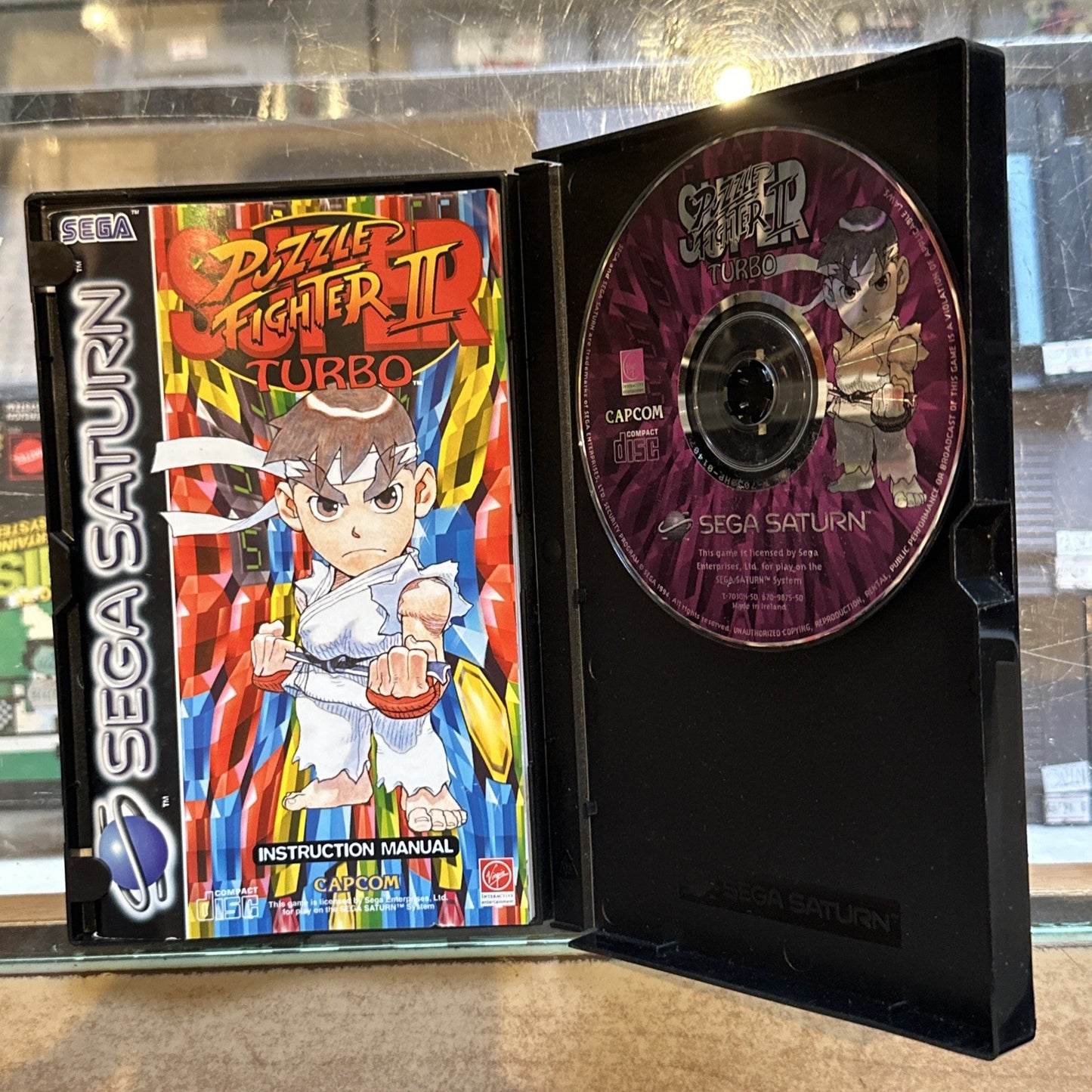 Super Puzzle Fighter II 2 Turbo • Sega Saturn Game + Manual (1994) PAL Complete