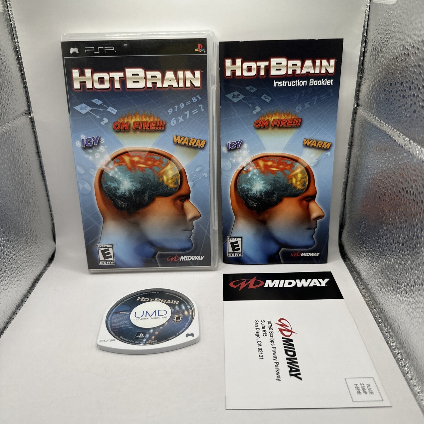 Hot Brain Fun • Sony PlayStation Portable PSP Game + Manual (2007) Midway Puzzle