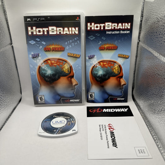Hot Brain Fun • Sony PlayStation Portable PSP Game + Manual (2007) Midway Puzzle