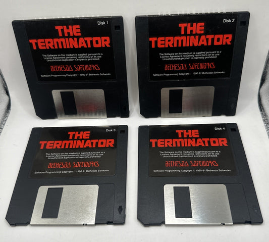 The Terminator • IBM Vintage PC Game (1991) Bethesda • 3.5" Floppy Disk x 4