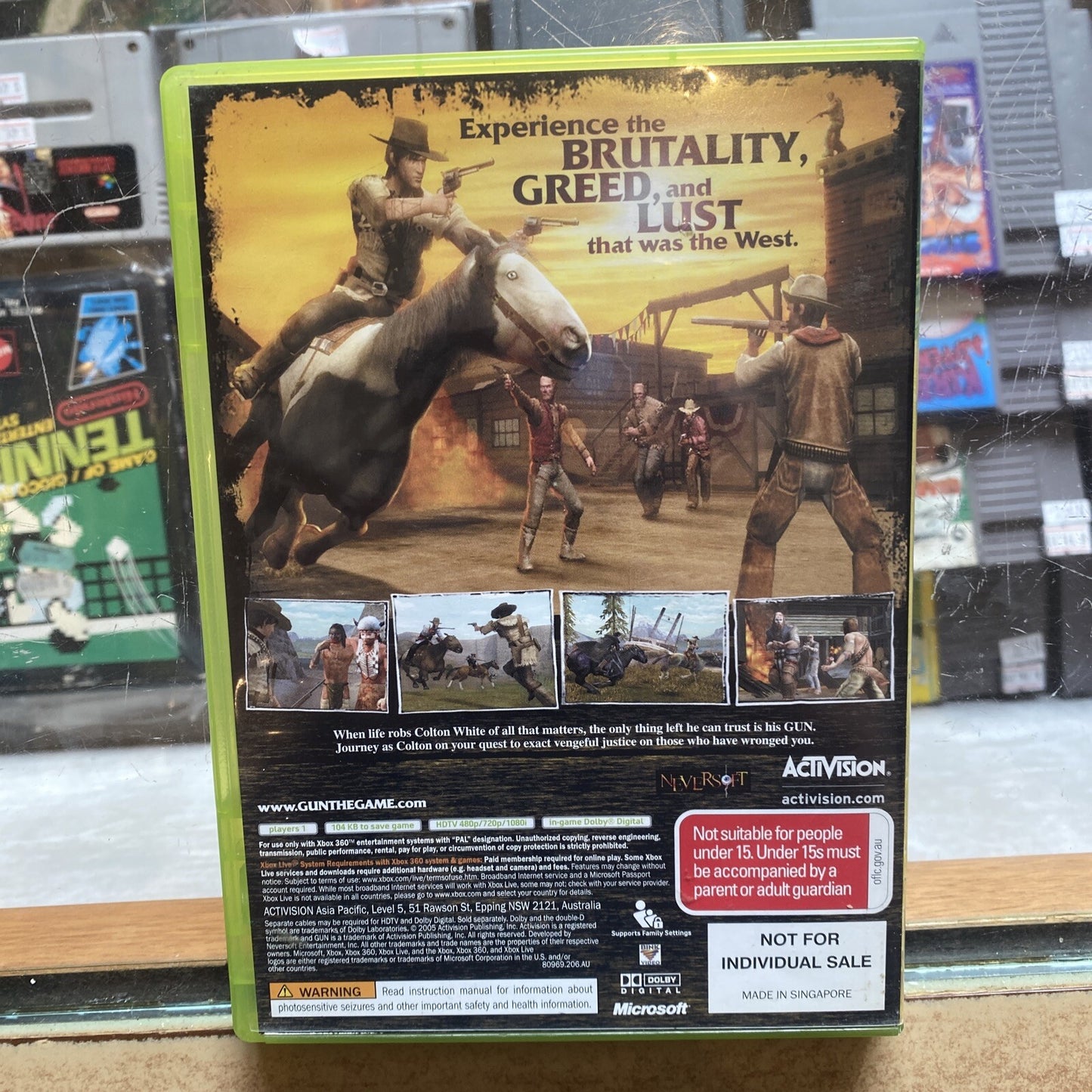 Gun Xbox 360 Game AUS PAL (2005) NeverSoft • Activision • Shooter Video Games