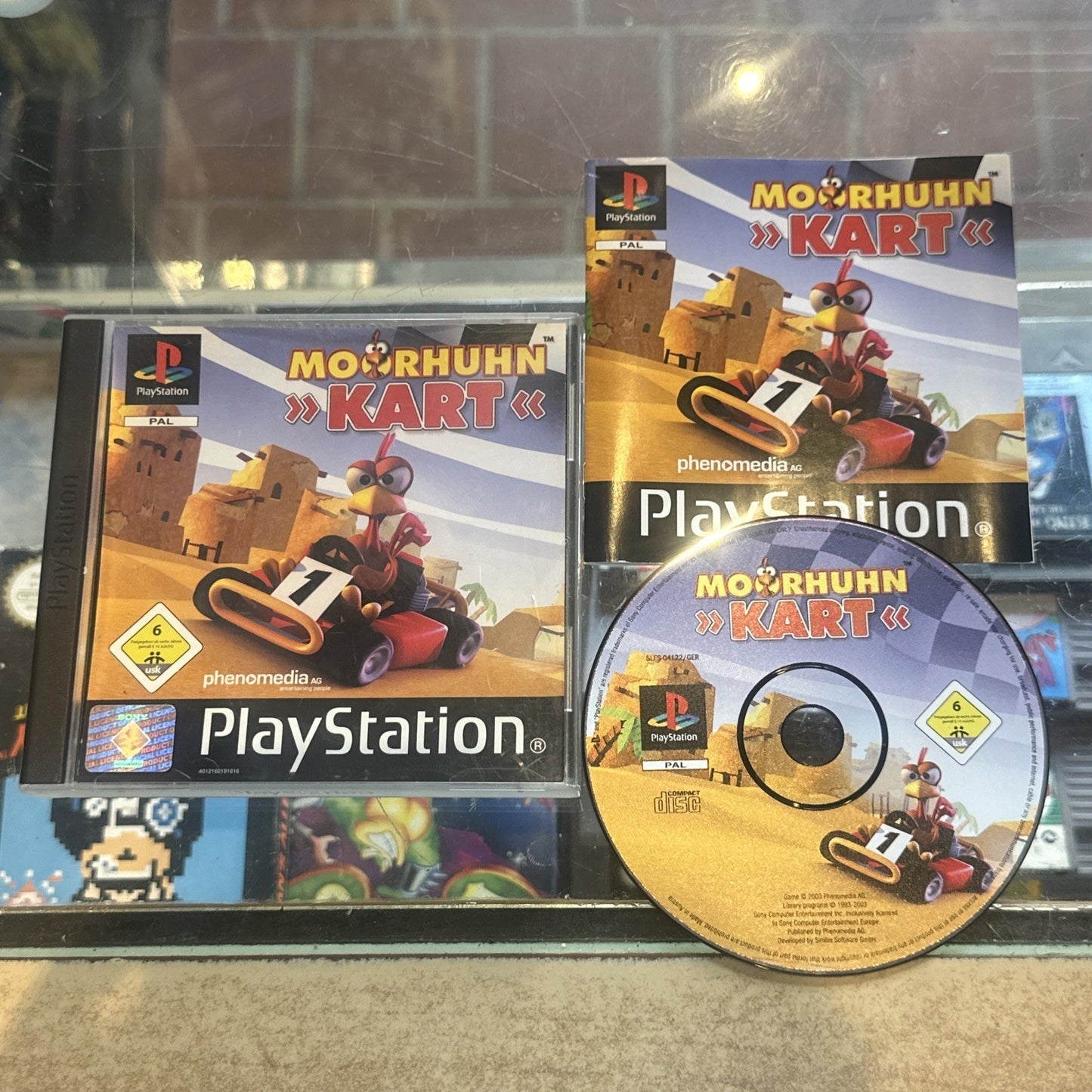 Moorhuhn Kart • Sony Playstation 1 PS1 Game + Manual (2003) PAL • Crazy Chicken