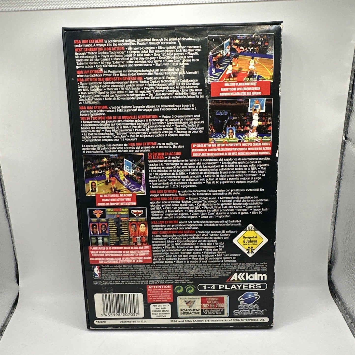 NBA Jam Extreme • Sega Saturn Game + Manual PAL (1996) Complete CIB • EX-RENTAL