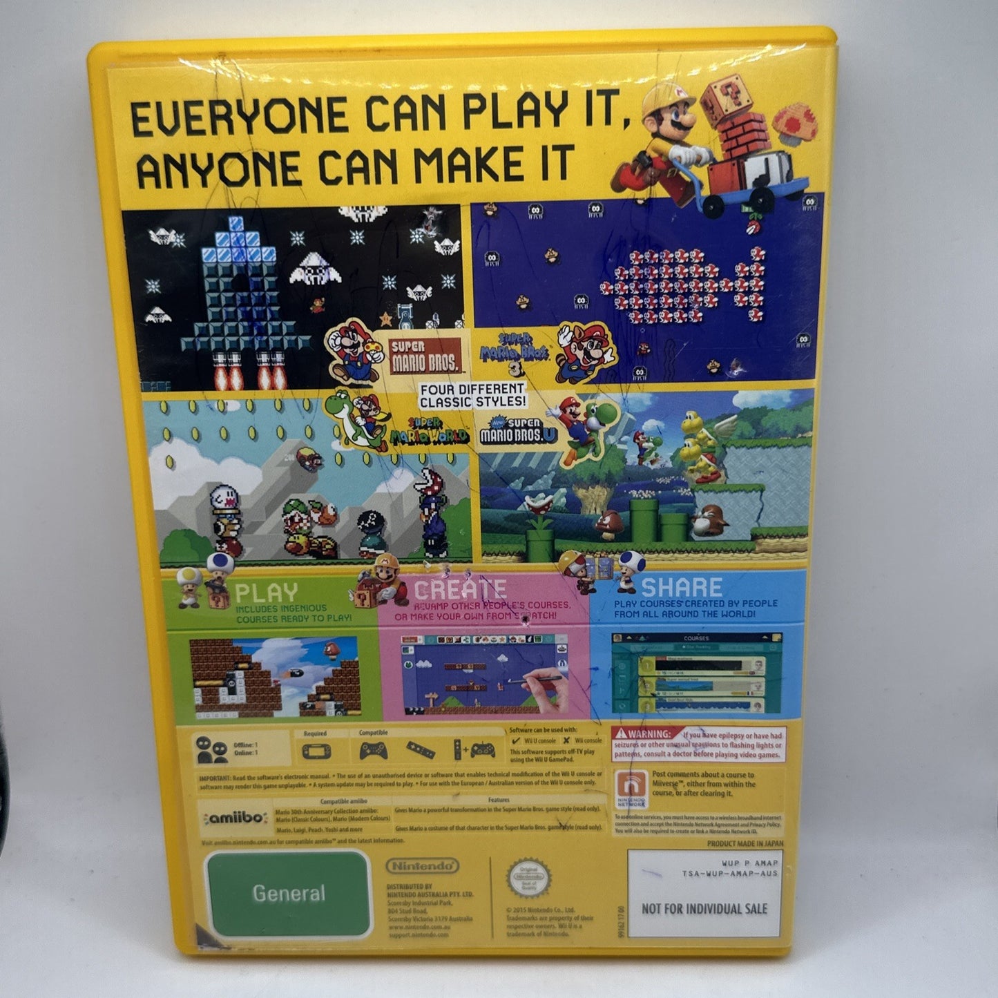 Super Mario Maker • Nintendo Wii U Game (2015) PAL AUS