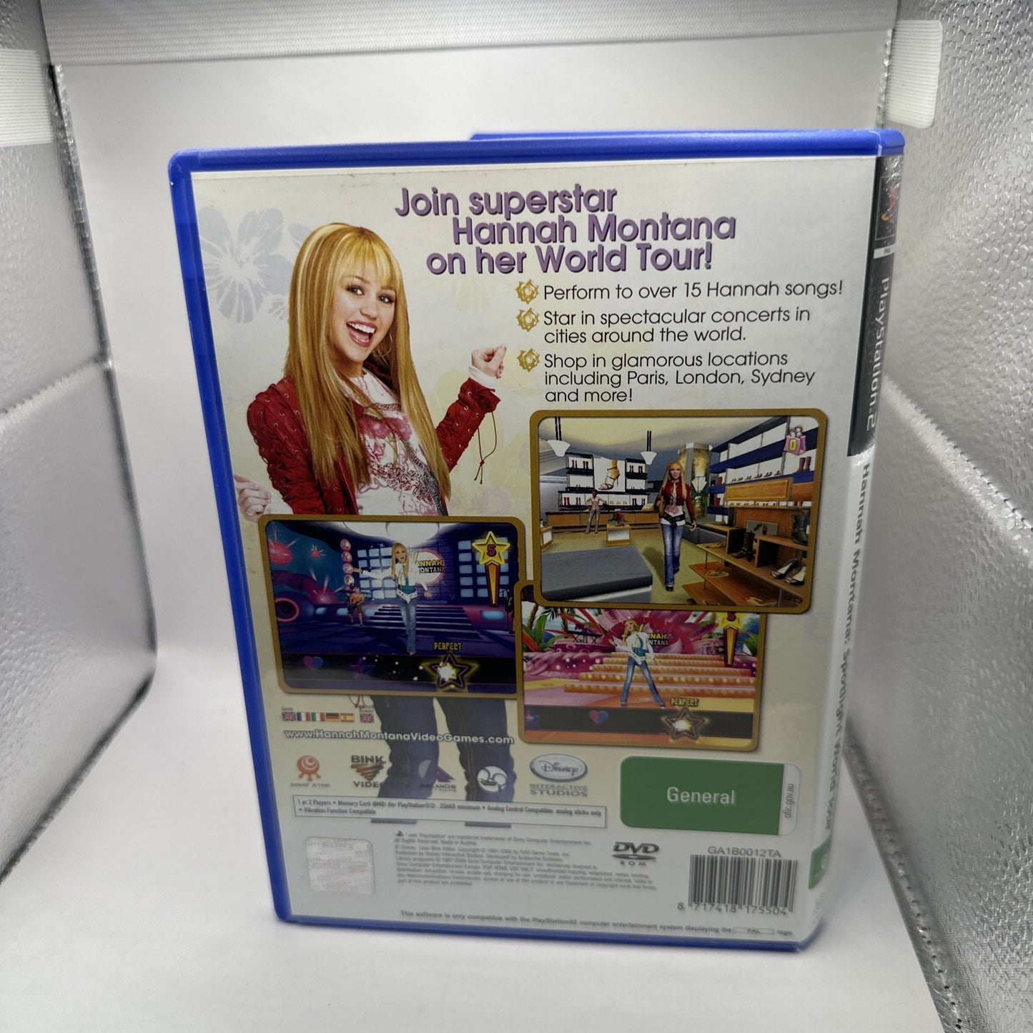 Hannah Montana Spotlight World Tour • PlayStation 2 PS2 Game + Manual (2008) PAL