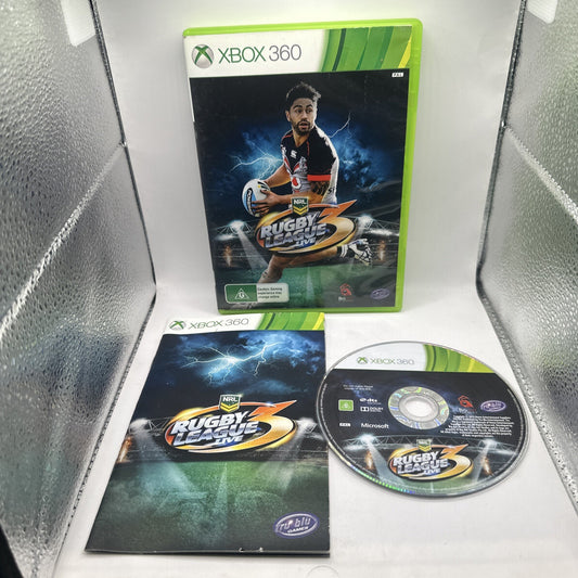 NRL Rugby League Live 3 • Xbox 360 Game + Manual (2015) PAL AUS • Complete CIB