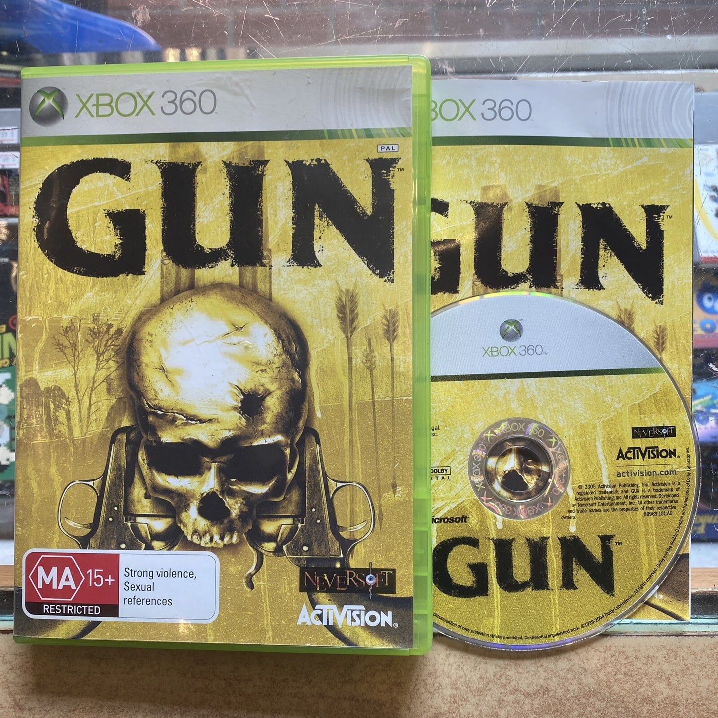 Gun Xbox 360 Game AUS PAL (2005) NeverSoft • Activision • Shooter Video Games