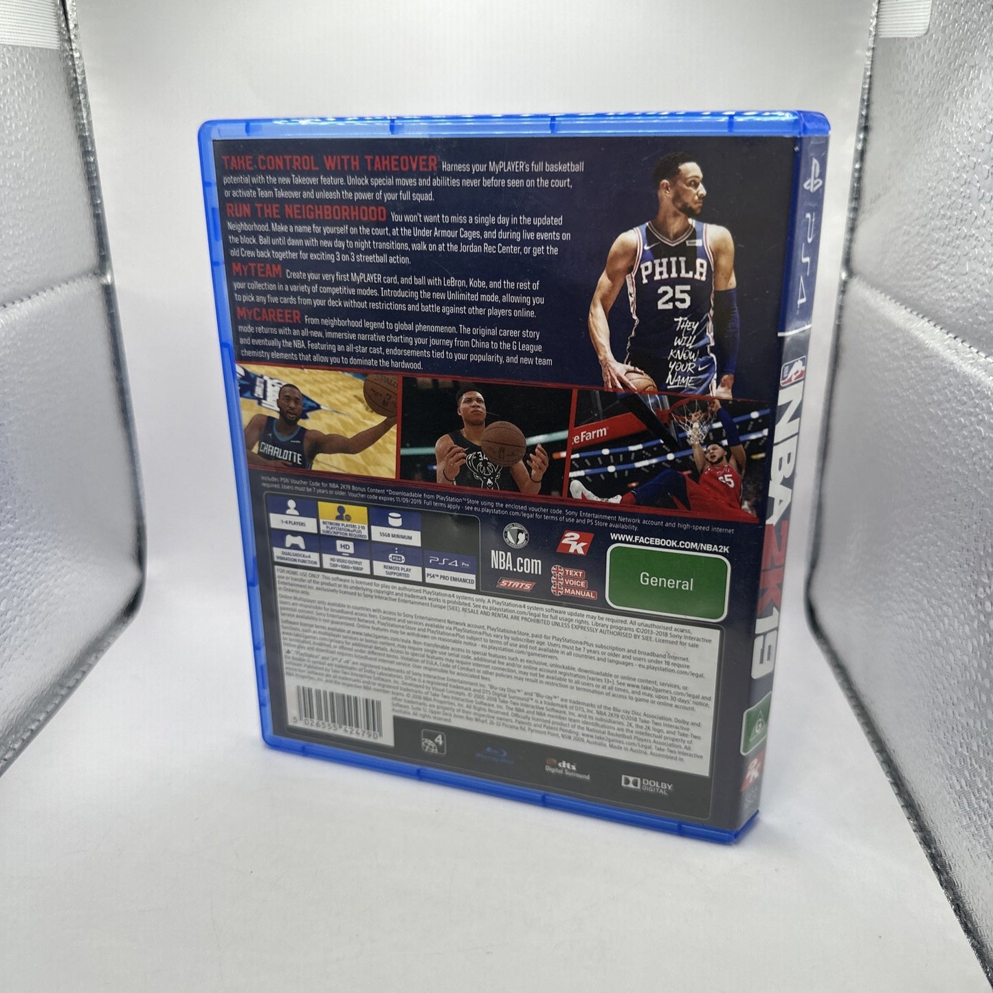NBA 2K19 • PlayStation 4 PS4 Game + Manual • Complete CIB • 2K 2019 Basketball