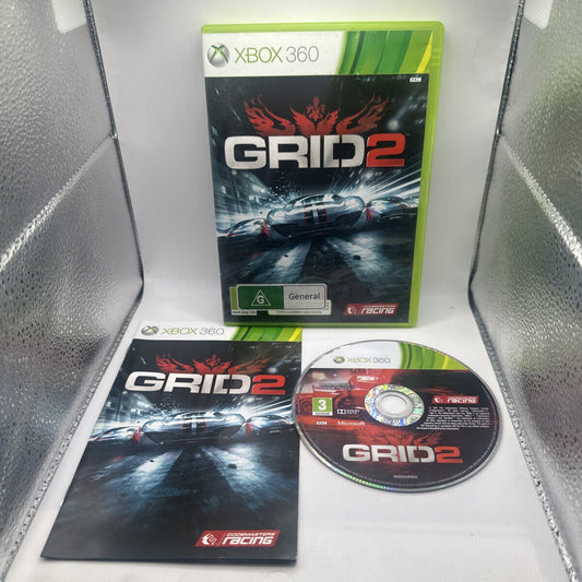 Grid 2 • Xbox 360 Game + Manual (2013) PAL • Complete CIB • Car Racing