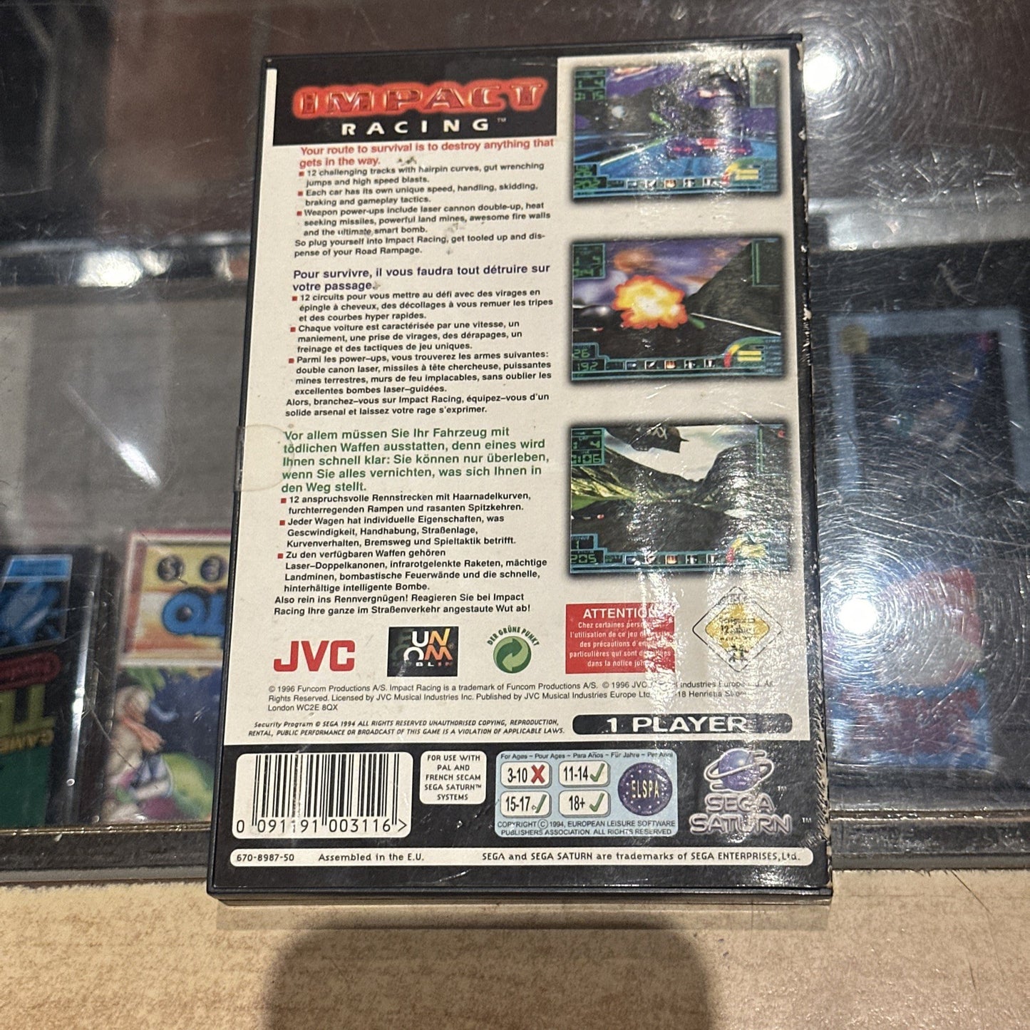 Impact Racing • Sega Saturn Game + Manual PAL (1996) Complete CIB