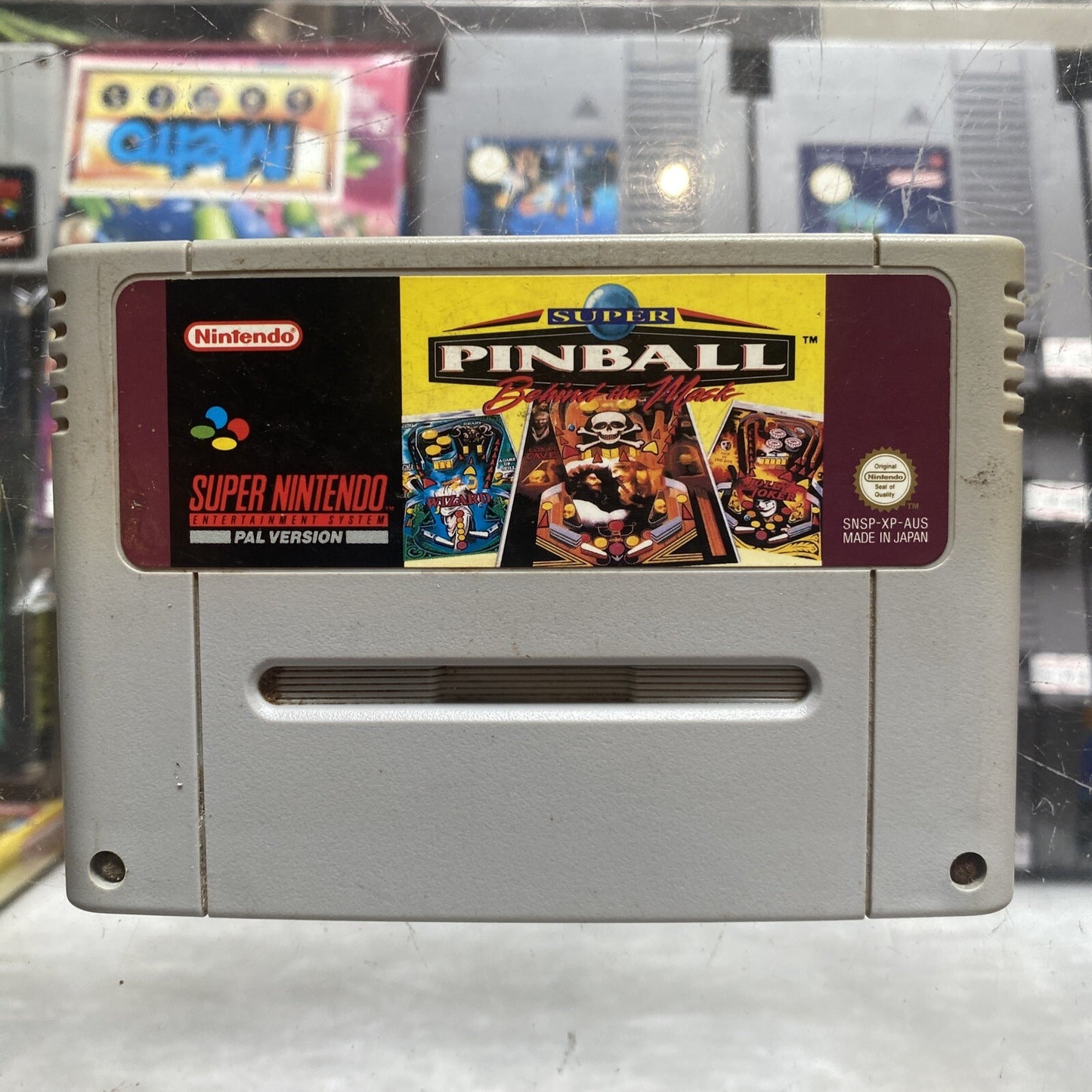 Super Pinball Behind The Mask Super Nintendo Game AUS PAL • Cart Only