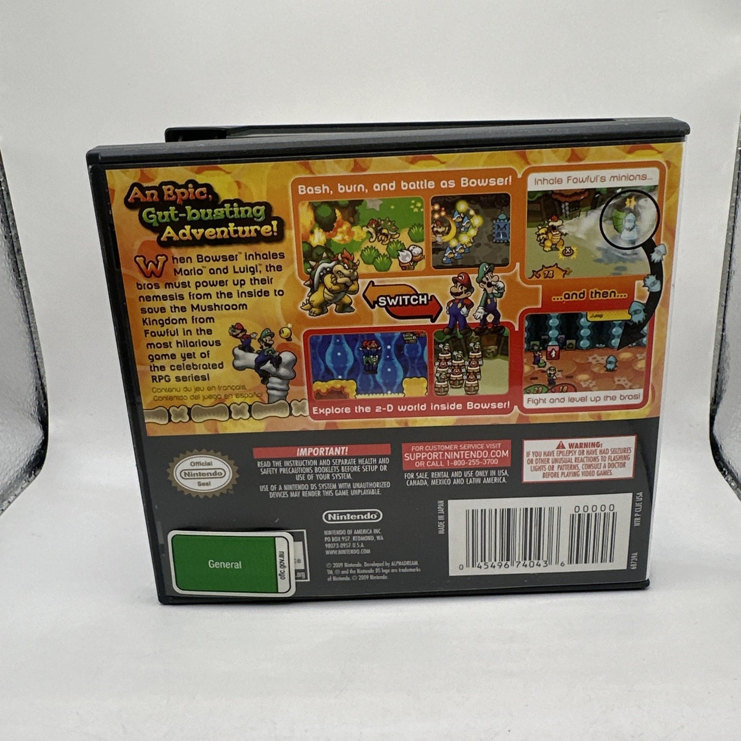 Mario & Luigi Bowser's Inside Story • Nintendo DS Game + Manual (2009) Complete