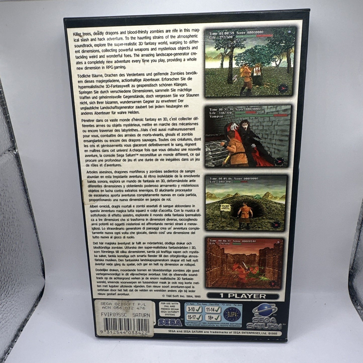 Virtual Hydlide • Sega Saturn Game + Manual (1995) PAL • Complete • Action RPG