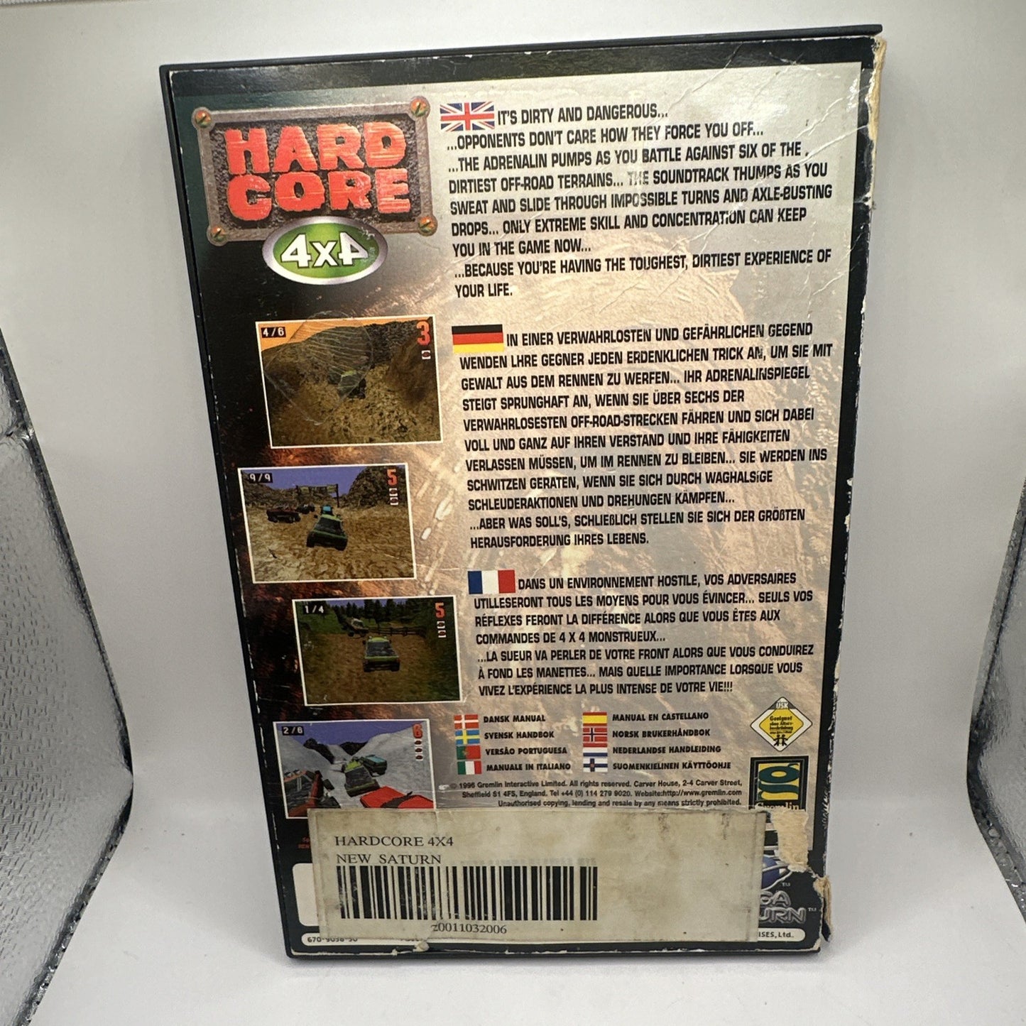 Hardcore 4X4 • Sega Saturn Game + Manual (1996) PAL • Complete CIB Boxed