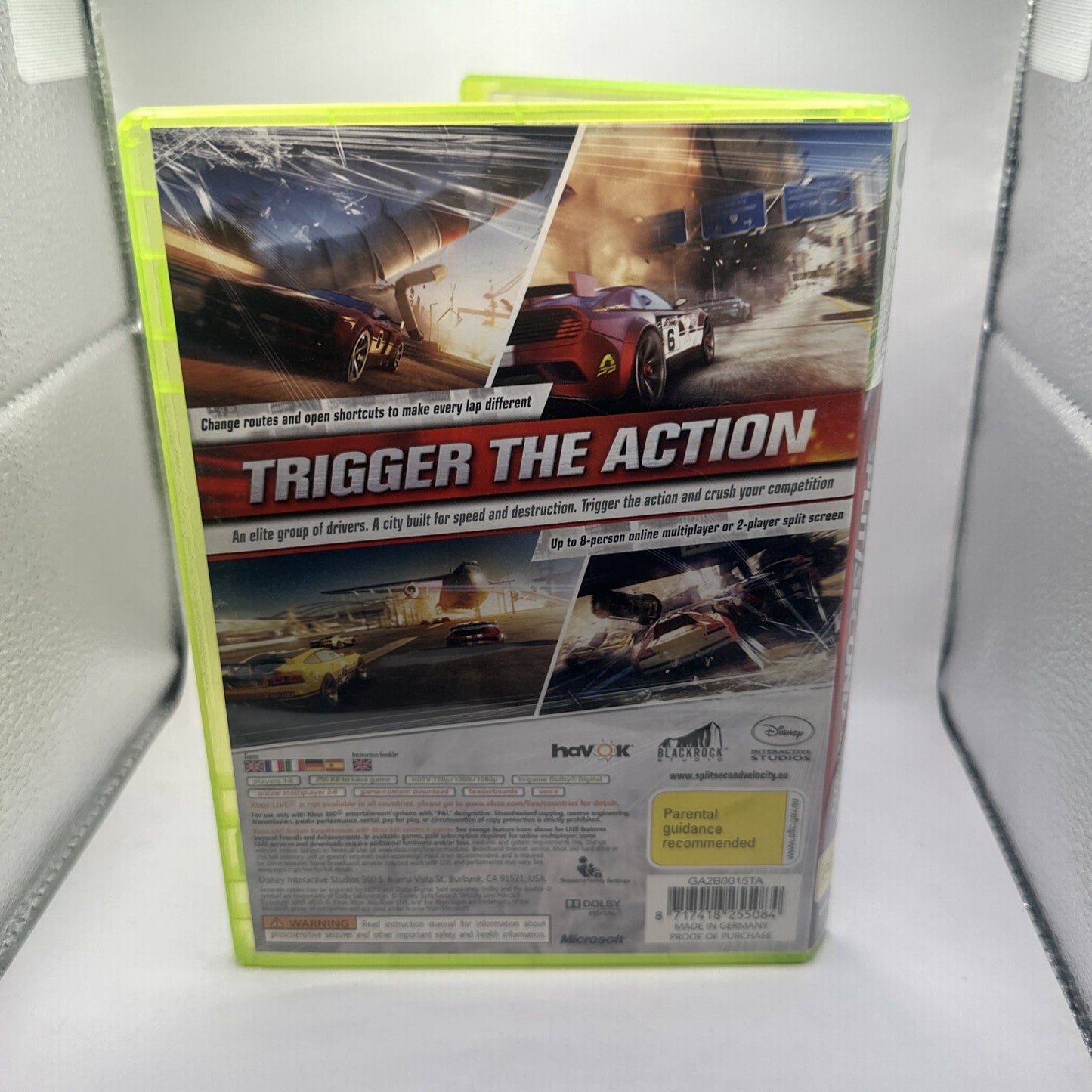 Split/Second Velocity • Xbox 360 Game + Manual (2010) PAL AUS Disney • Ex-Rental