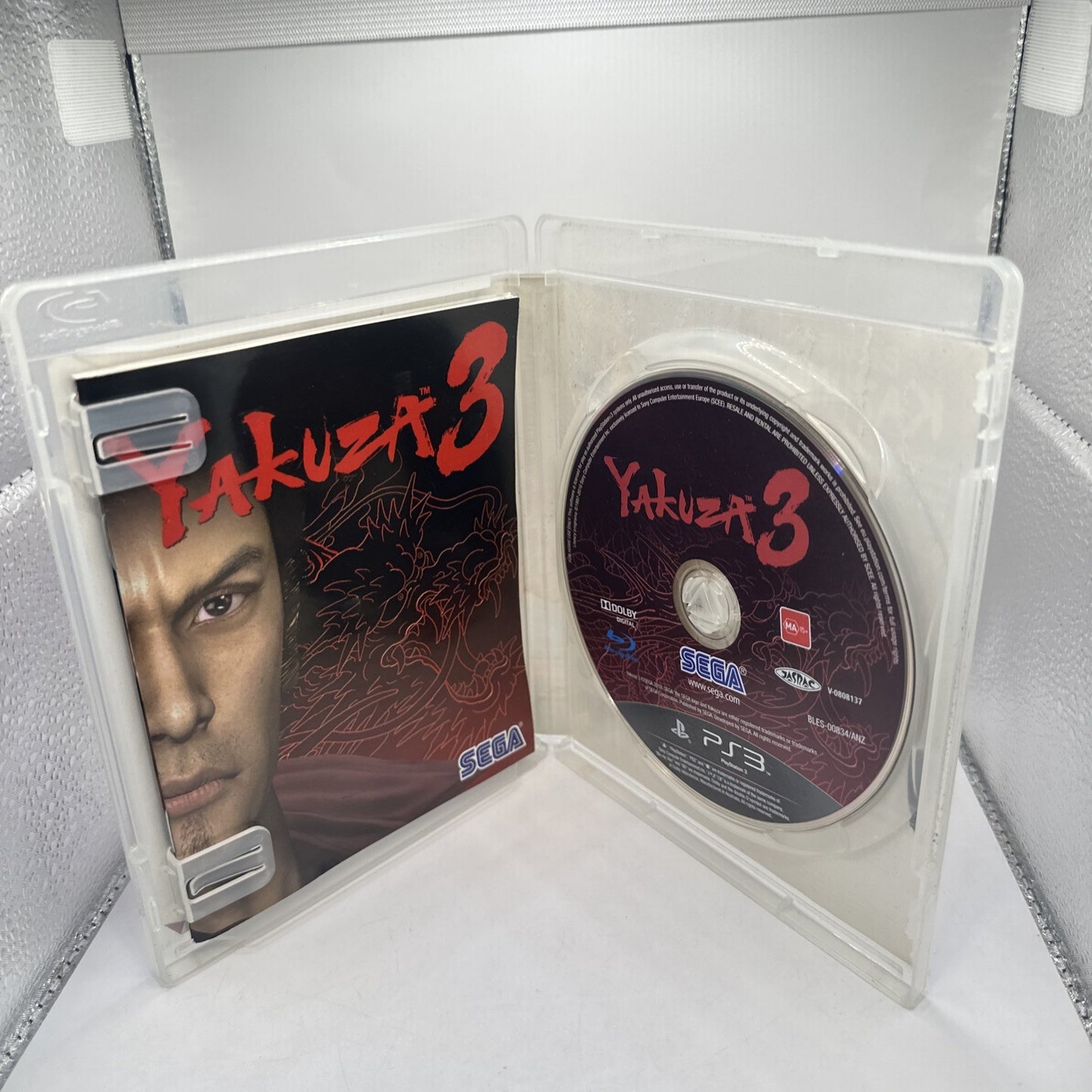 Yakuza 3 • Playstation 3 PS3 Game + Manual (2010) SEGA • Complete • Cover Damage