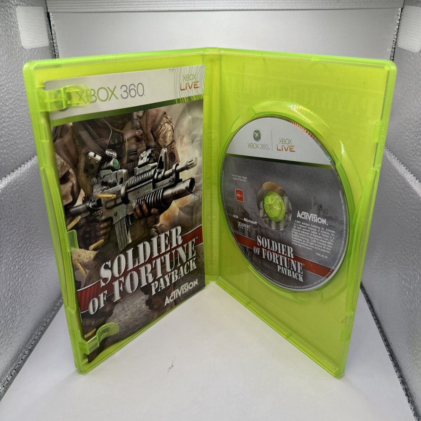 Soldier of Fortune Payback • Xbox 360 Game + Manual (2007) AUS PAL • Australian