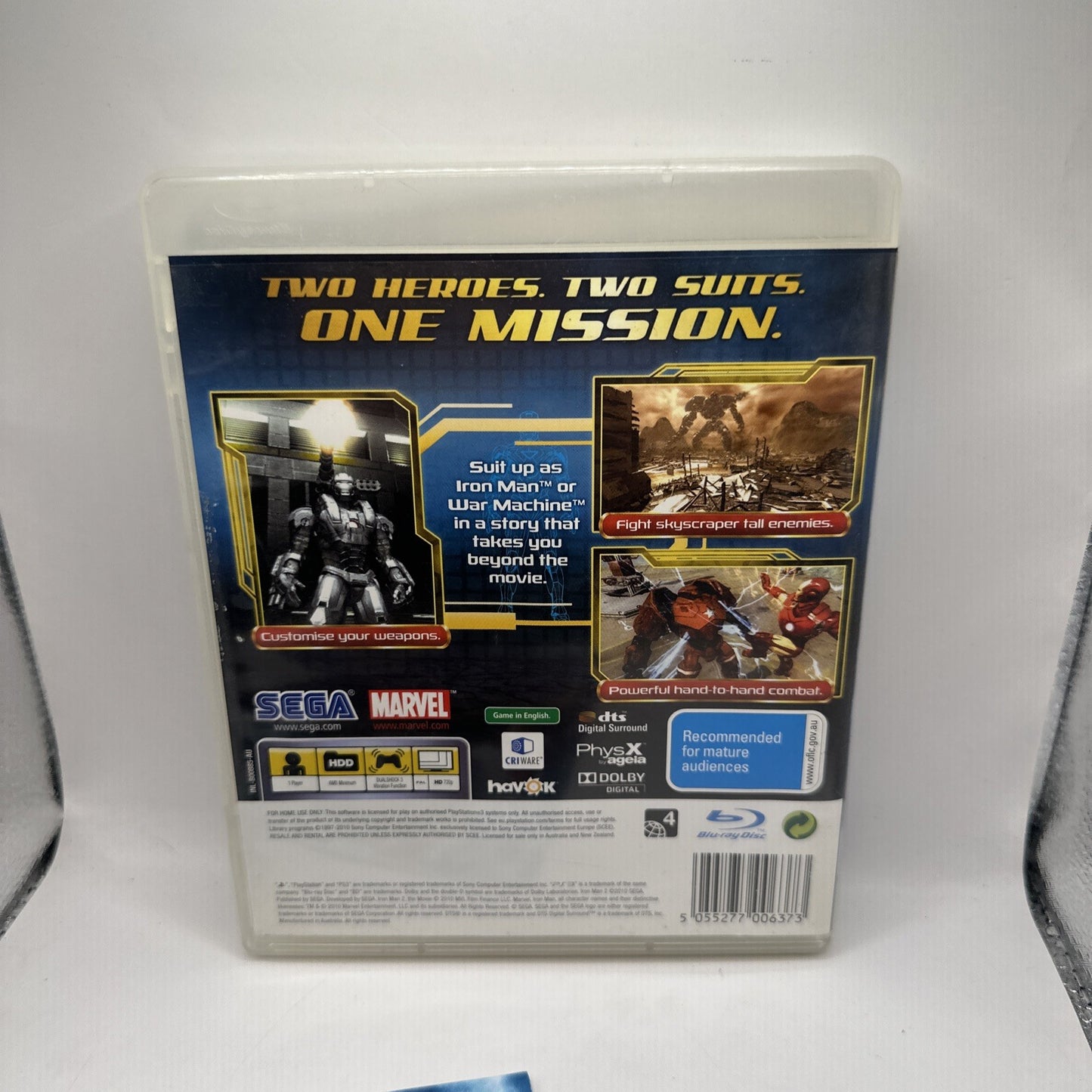 Iron Man 2 • PlayStation 3 PS3 Game + Manual (2010) Complete • AUS • SEGA Marvel