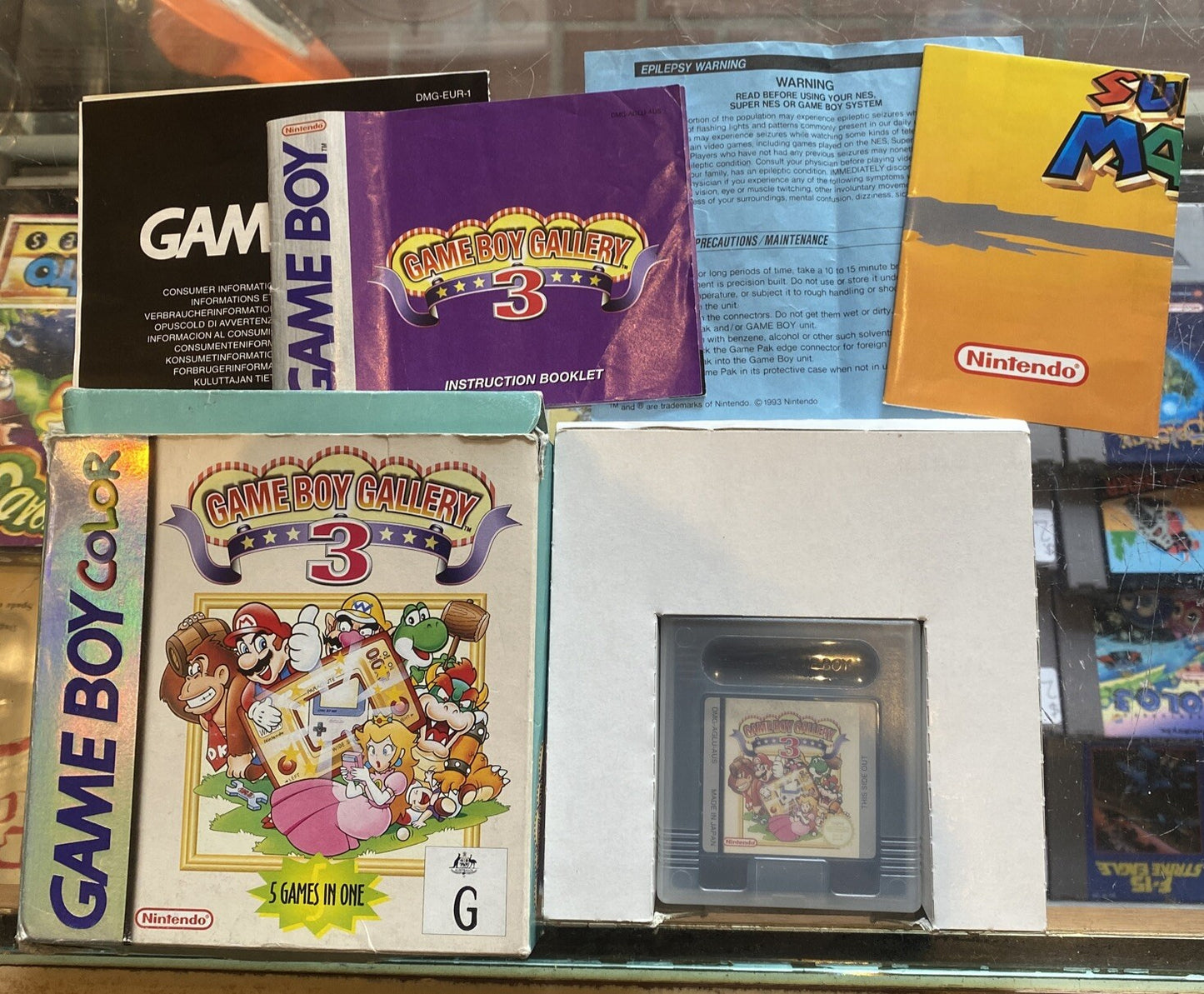 Game Boy Gallery 3 Gameboy Color Game • COMPLETE • (1998) PAL Boxed Game & Watch