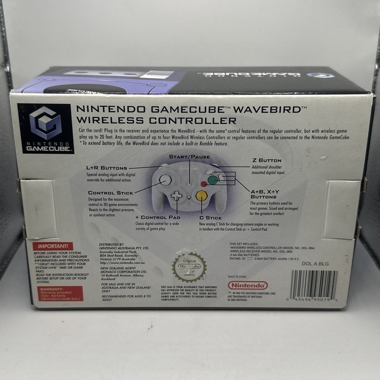 Boxed Wavebird Wireless Controller + Receiver For Nintendo GameCube