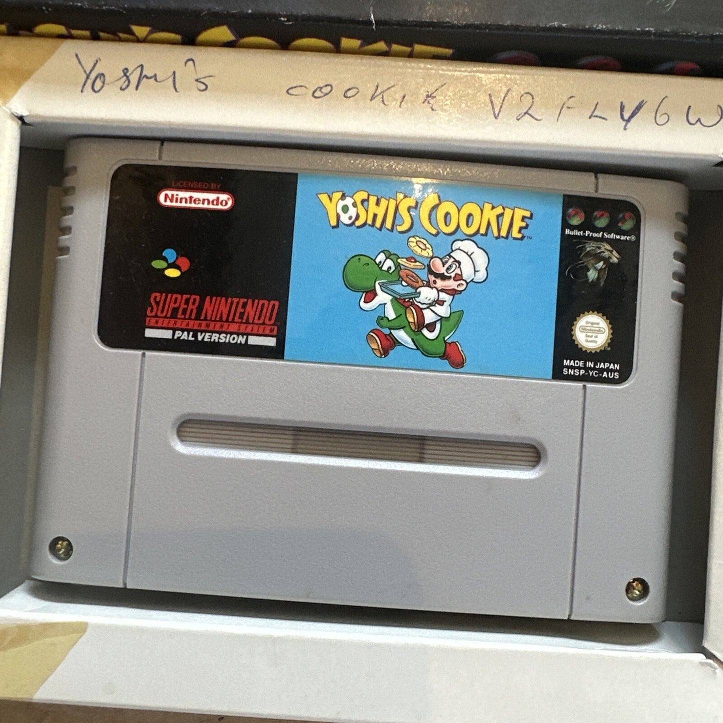 Yoshi's Cookie • Super Nintendo SNES Game In Box (1992) PAL • Boxed