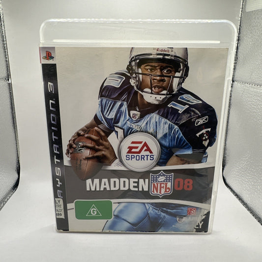 Madden NFL 08 • Playstation 3 PS3 Game + Manual (2007) American Football 2008