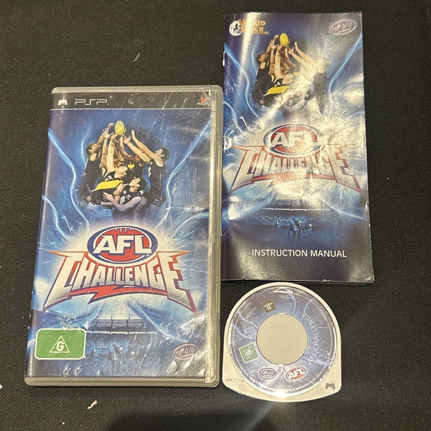 AFL Challenge • Sony PSP PlayStation Portable Game + Manual (2009) Aussie Rules