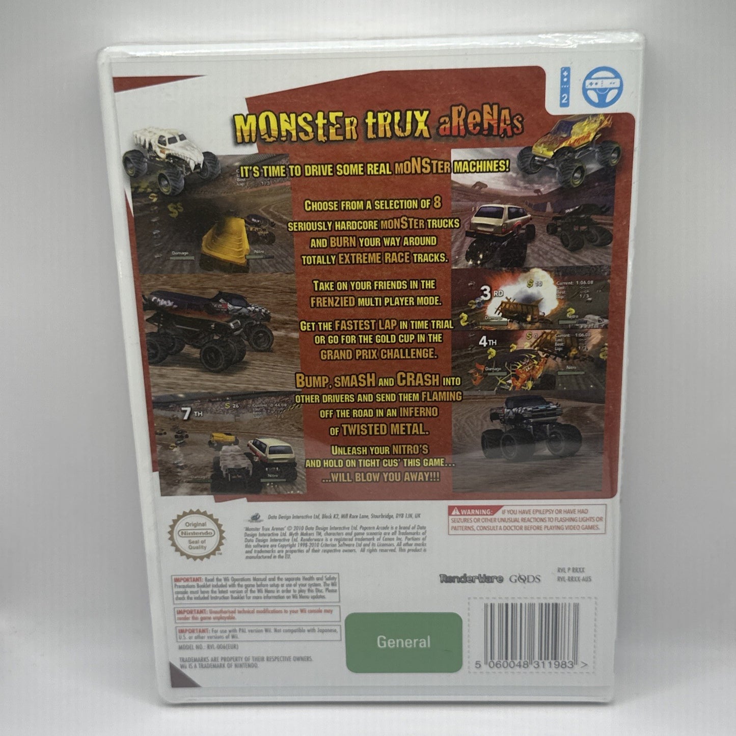 Monster Trux Arenas • Nintendo Wii Game **SEALED/BRAND NEW!!** AUS PAL • Trucks