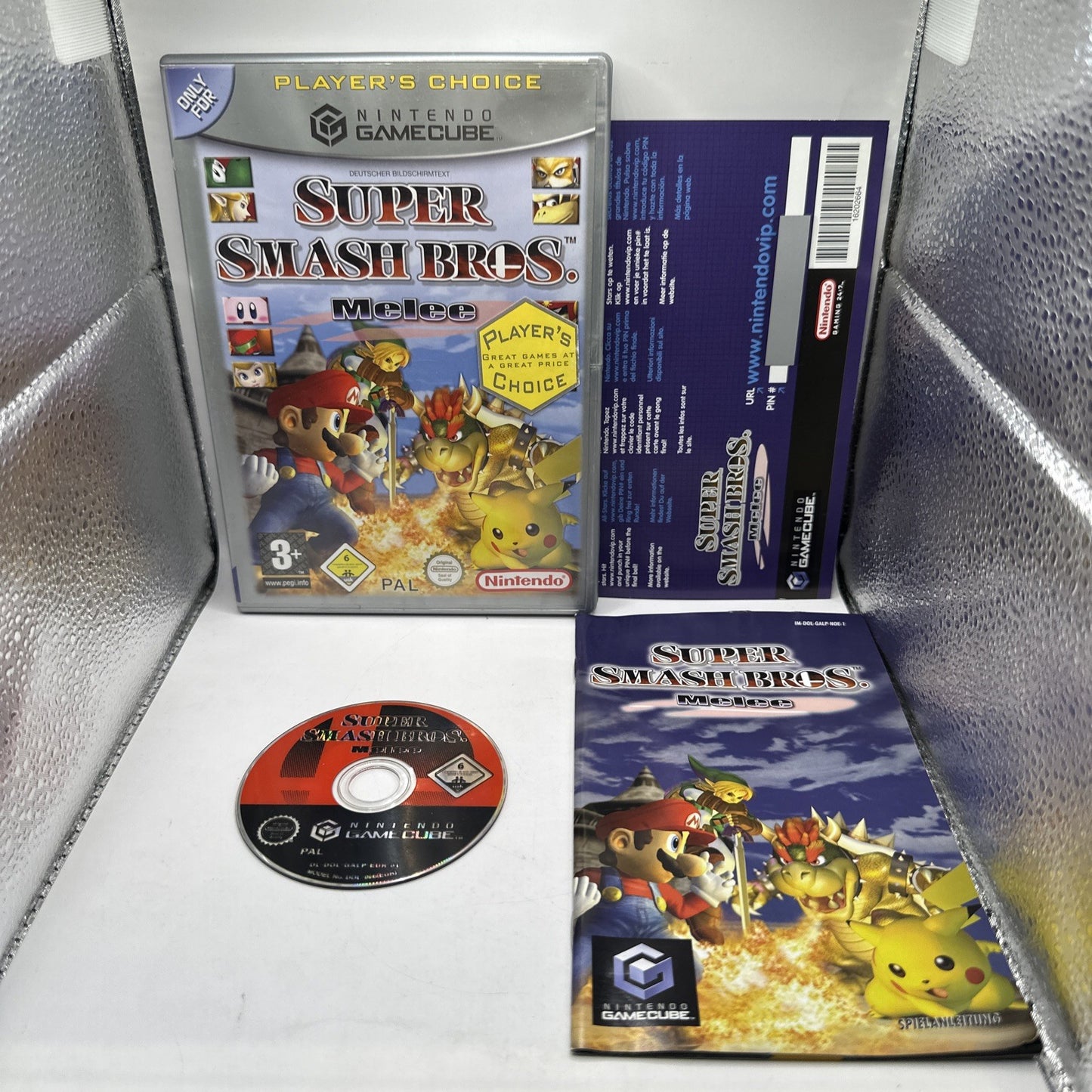 Super Smash Bros. Melee • Nintendo GameCube Game + Manual (2001) PAL • Fighting