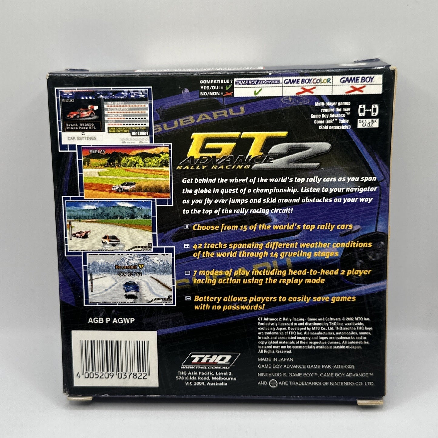 GT Advance 2: Rally Racing • Game Boy Advance GBA (2002) THQ Boxed Complete AUS