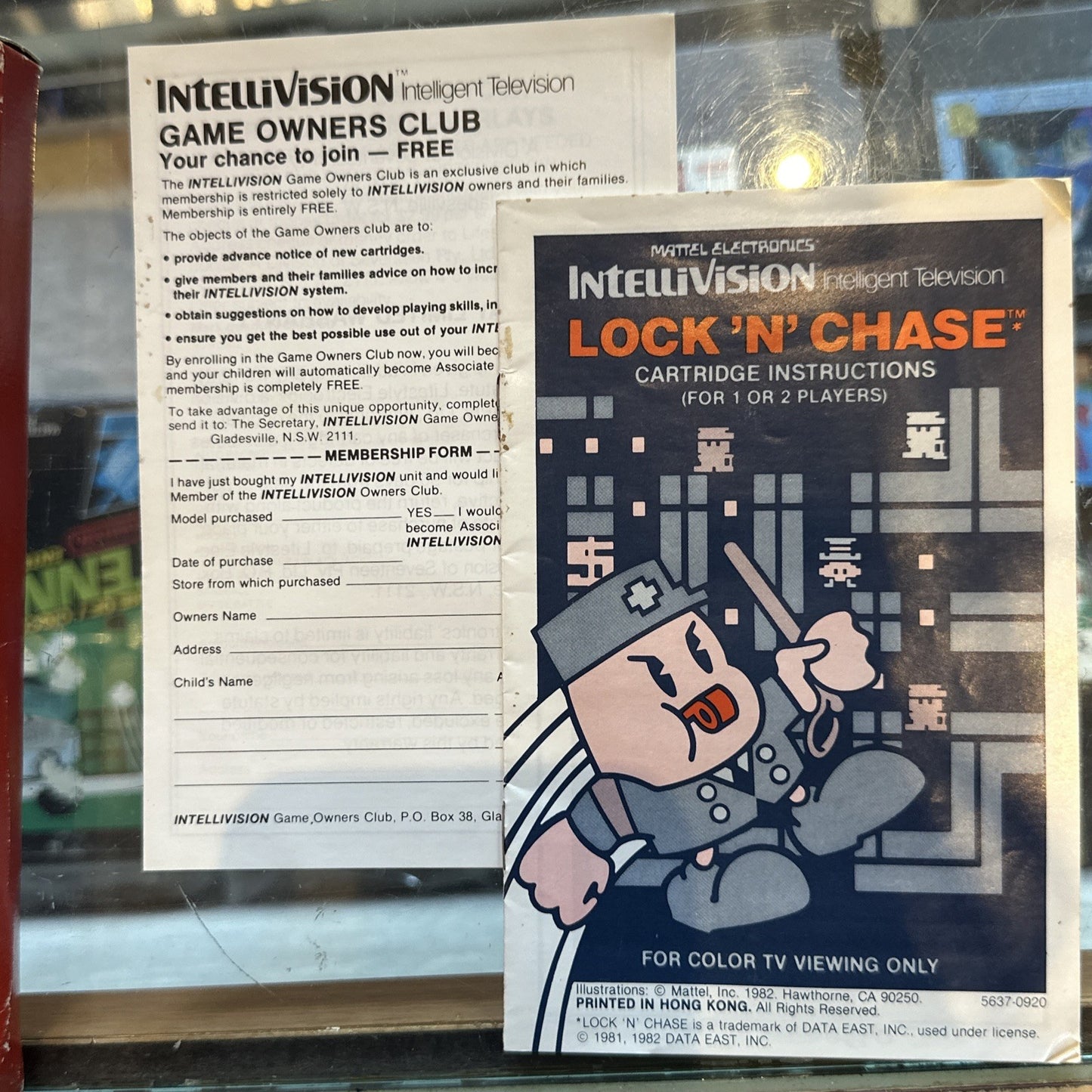Lock N Chase • Mattel Intellivision Game In Box + Manual & Overlays (1982) Boxed