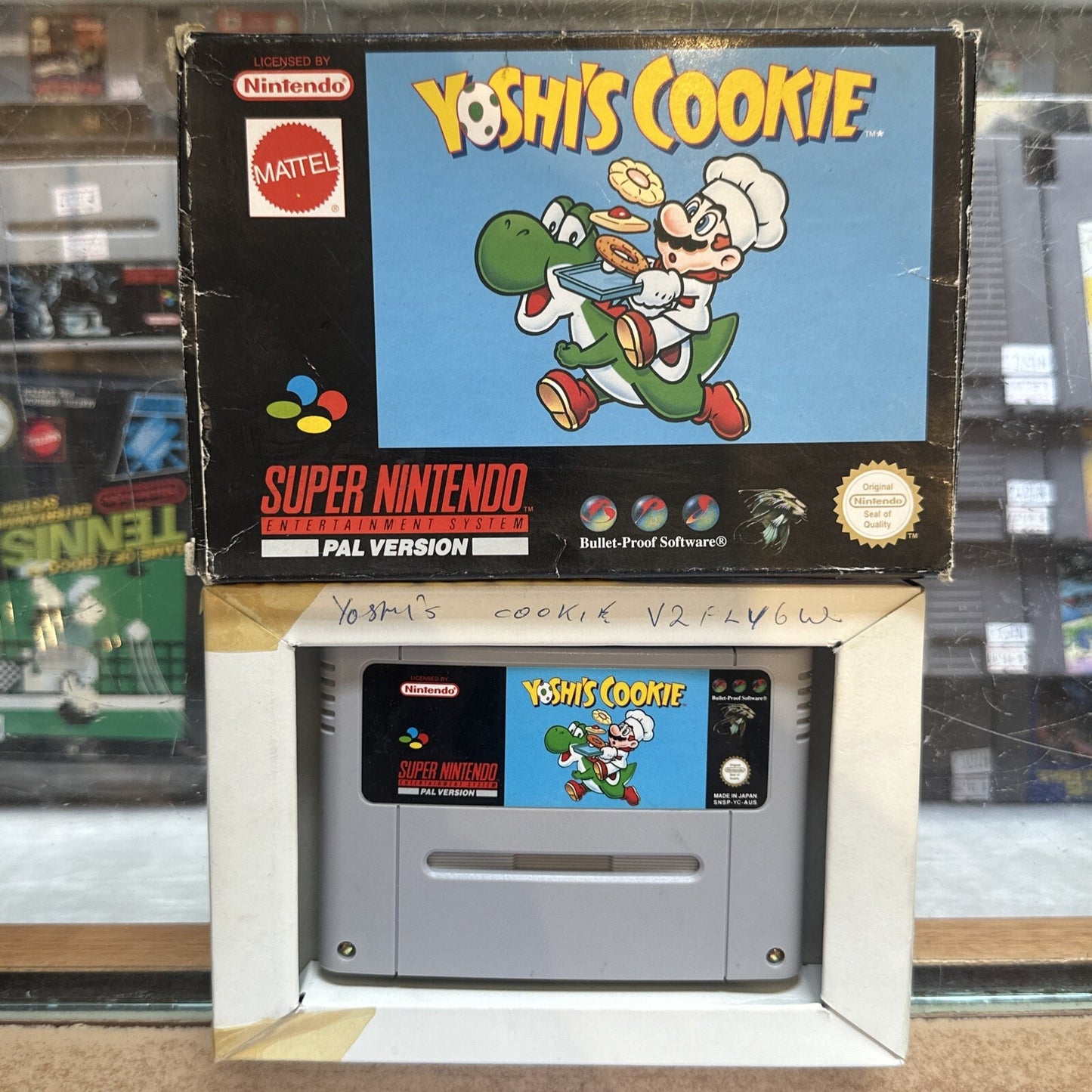 Yoshi's Cookie • Super Nintendo SNES Game In Box (1992) PAL • Boxed